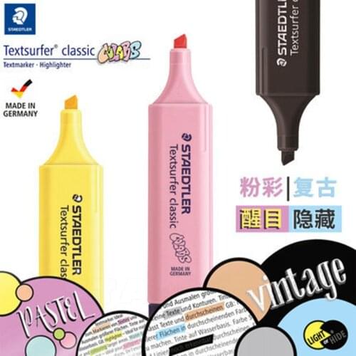 1pc Staedtler-364 Textsurfer New Pastel Highlighter Portable Marker Oblique/Chisel Tip Neon Fluorescent 10 Colors Available