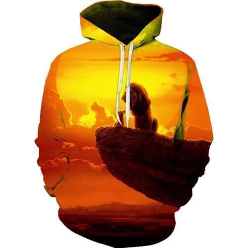 2021 Spring And Autumn New Mens And Womens Hoodies 3d Printing Lion King Childrens Casual Anime Pullover Sweatshirt Coat