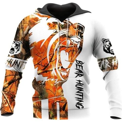 Deer Hunting 3D Printed Mens Hoodies Harajuku Streetwear Autumn Hooded Sweatshirt Unisex Casual Jacket Tracksuits TD112598762478