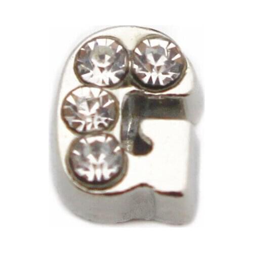 Wholesale 10pcs/lot Crystal Letter Alone G H I J K L Silver Alphabet Floating Charms For Living Glass Lockets Necklace Jewelry