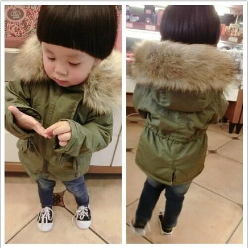 New Boys And Girls Winter Jacket Thickness Army green Parka Coat Doudoune Enfant Boys Jacket 6WBT008