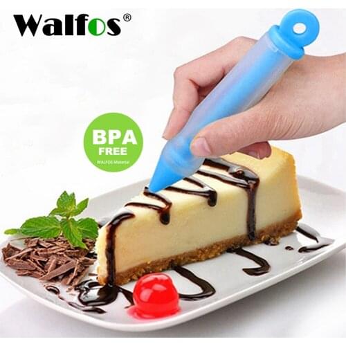 Walfos Food Grade Silicone Food Writing Pen Chocolate Decorating Tools Cake Mold Cream Cup Cookie Icing Piping Pastry Nozzles