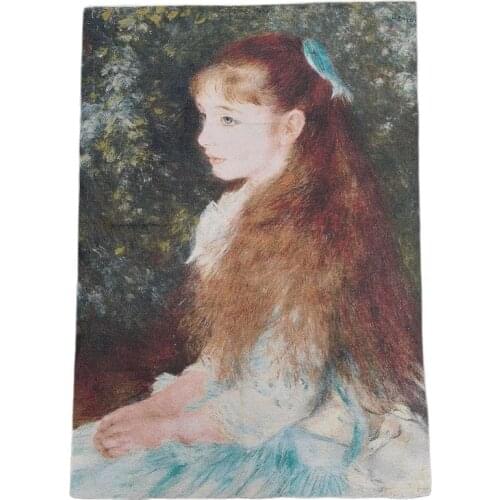 The portrait of young lady Elaine in silk Renault acondavis in Chinese Thangka portraits