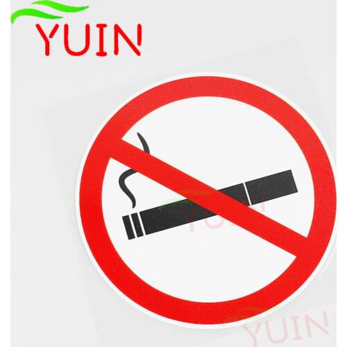 Smoking Is Forbidden Here Warning Signs Car Sticker Fashion Motorcycle Auto Accessories PVC Decoration Waterproof Decal 12*12cm