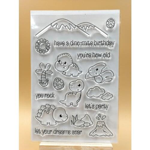 Lovely dinosaur baby Transparent Clear Silicone Stamp/seal for DIY Scrapbooking/ Album Decorative Clear Stamp Sheets