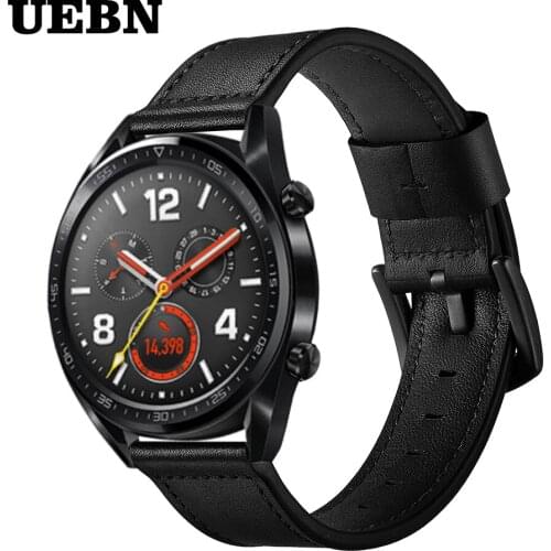 UEBN 20mm 22mm Leather strap for HUAWEI Watch GT 2 42mm 46mm Sport Active Classic Edition/HONOR Magic Watch 2 Watchbands
