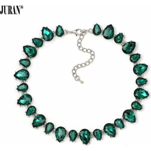 4 Colors Luxury Crystal Collar Choker Necklace Classic Elegant Glass Torques Necklace JURAN Fashion Jewelry