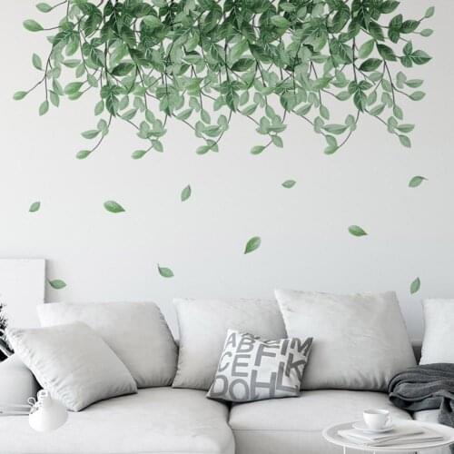 Leaves Self Adhesive Removable Wall Sticker Bedroom Background Decal DIY Decor Leave Design Wall Decoration Easy to Use
