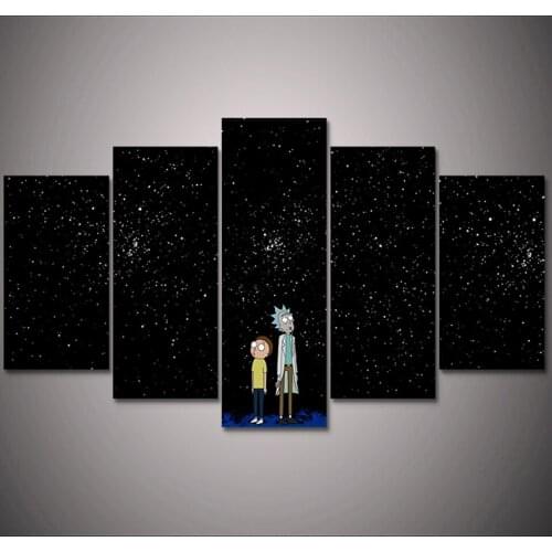 Modern Cartoon Home Wall Art Decoration Living Room Modular Picture 5 Panel Poster Print Canvas Painting Can Be Customized