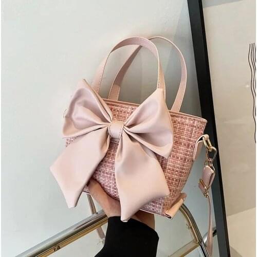 LHXCY Fashion Sweet Cute Bow Crossbody Bags High Quality Pu Leather Zipper Luxury Brand Handbags Fashion Luxury Travel Handbags