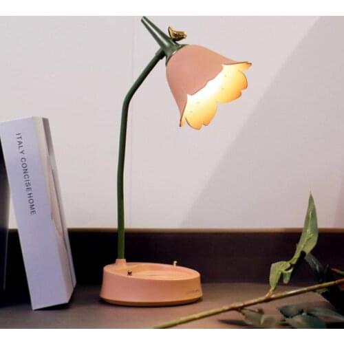 LED Table Light Flower Bird Night Light Desk Lamp Bedroom Room Lighting Reading Lamp Eye Protection Home Multi-function Lamp