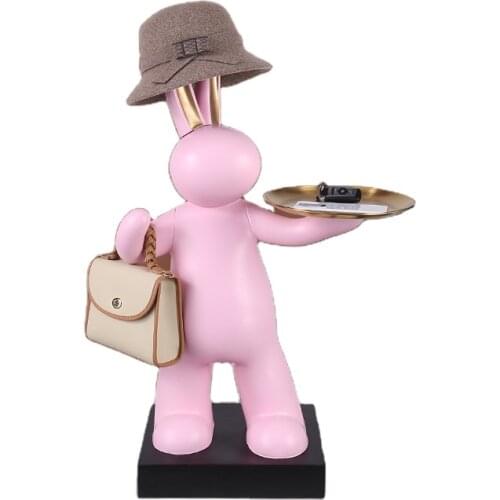 Home decoration resin floor rabbit ornaments living room decoration