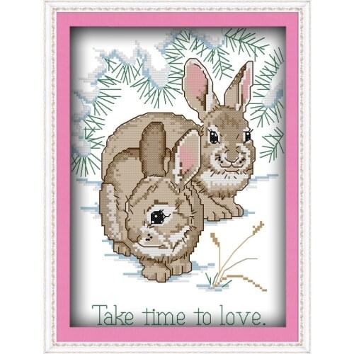 Everlasting Love Love With Heart Chinese Cross Stitch Kits Ecological Cotton Stamped 11CT DIY Gift New Year Decorations For Home
