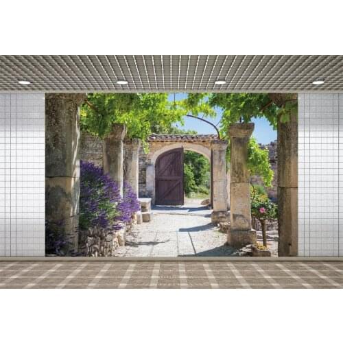 Lyavshi Stone Pillars Old House Lavender Green Leaf Photography Backgrounds Vinyl Custom Photographic Backdrop For Photo Studio