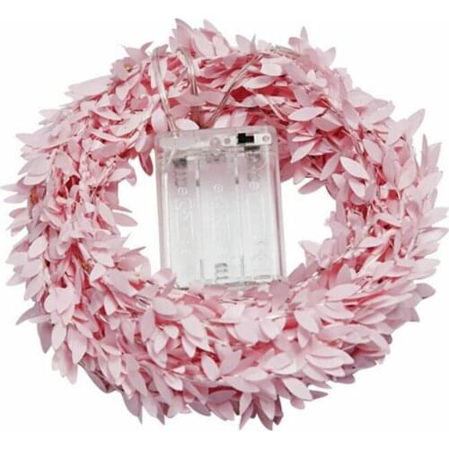 Waterproof 10M 100LEDs Leaf Garland Battery Operate Copper LED Fairy String Lights For Christmas Wedding Decoration Party Event