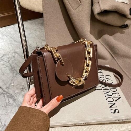 Women Fashion PU Leather Shoulder Small Flap Crossbody chain Handbags Top Handle Tote Messenger Bags