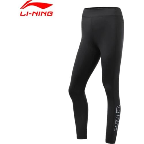 Li-Ning Women Training 9/10 Sport Leggings 80%Polyester 20%Spandex Fitness LiNing Tight Fit Sports Base Layer AULR050