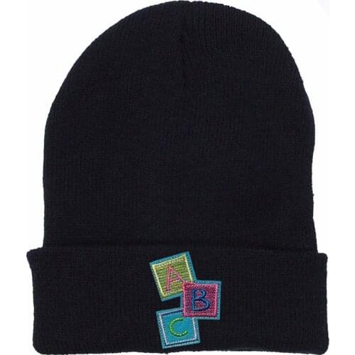 ABC letter Winter Hat Solid Hip-hop Skullies Knitted Hat Unisex Caps winter outdoor hat