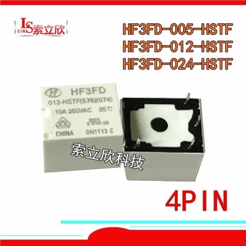 10PCS 100%Original New Relay HF3FD-005-HSTF HF3FD-012-HSTF HF3FD-024-HSTF HF3FD 012-HSTF HF3FD 024 HSTF 5V 12V 24V 4PIN