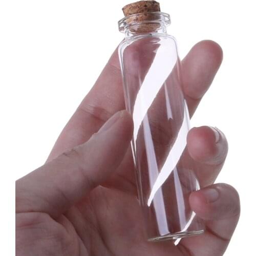 10pcs Mini Glass Wish Bottle Vial with Cork Stopper Storage Pendant 20mL 2020 NEW