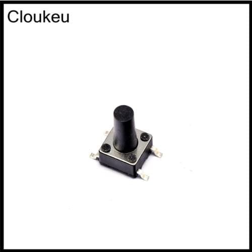 100Pcs Push Button Switch Black 6*6*15mm SMD4 Touch micro switch 6x6x15