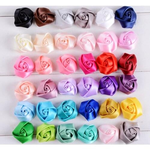 100Pcs/lot Clothing Accessories Classic 2.2CM Mini Headdress 3D Rose Bud Flower Corsage for wedding bouquet decoration