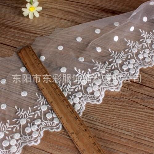 15yard*13 cm Embroidery Lace Ribbon Decor Cotton Lace DIY Sewing Handmade Crafts Wedding Fashion Sleeve Skirt Edge Accessories