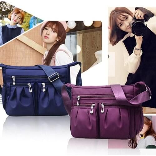 2021 Fashion Nylon Shoulder Diagonal Bag Large Capacity Waterproof Womens Zipper Messenger Crossbody Bag Bolso Mujer