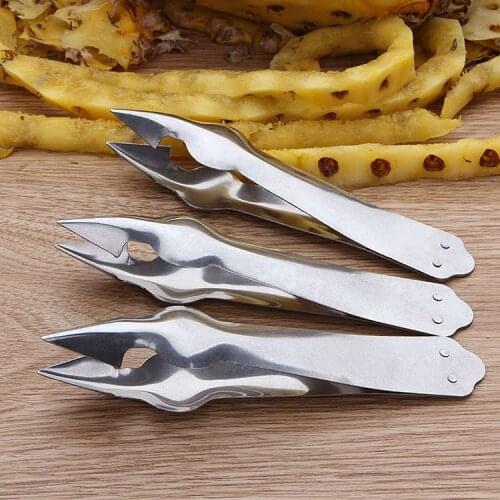 4pcs/set Stainless Steel Pineapple Knife fruit Sugar Cane Peeler Banana small curved knife all steel Slicers Zesters