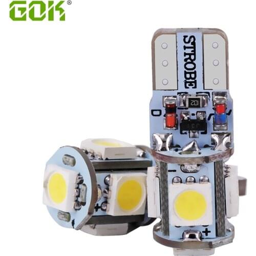 50pcs/lot T10 led Strobe flashing W5W 5led 5050 SMD LED lasting shine+auto strobe flash Two modes of Operation Car light bulb
