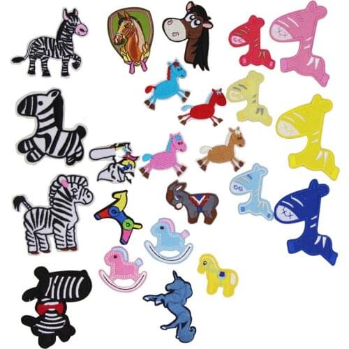 1 pcs horse and zebra embroidered iron on patches cloth accessories popular clothing bag hat Patches Appliques