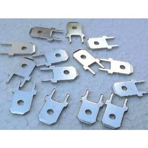 Free Shipping!!! 10pcs Feet welded plate inserts / male terminal / 6.3 plug spring / 6.3MM copper /Electronic Component