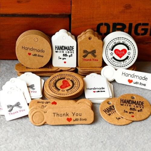 500pcs DIY Kraft Paper Tags Handmade Thank You Wedding Party Favor Tags Packing Lable Card DIY Crafts Price Garment Hang Tags
