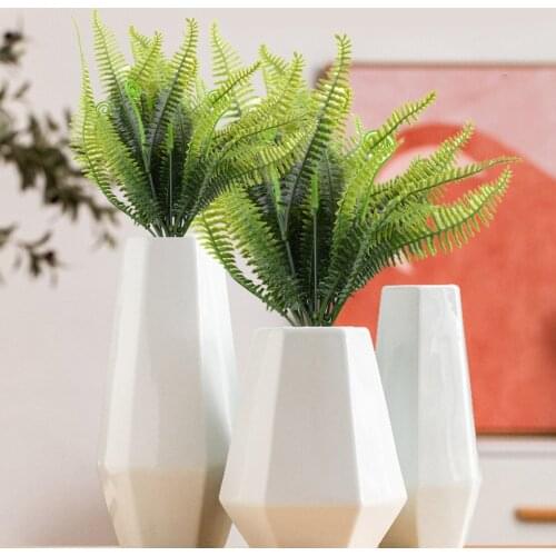2pcs Large Artificial Boston Fern Fake Green Hanging Basket Plant Grass Decoration Without Basket