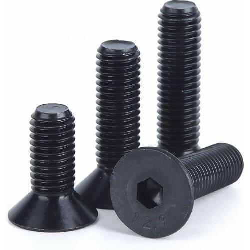 2-10pcs Allen Bolts DIN7991 M3 M4 M5 M6 M8 M10 High Tensile Grade 12.9 Alloy Steel Black Hex Socket Flat Countersunk Head Screw