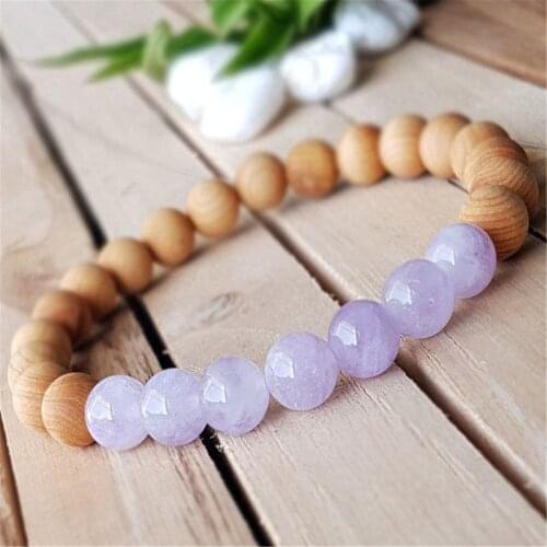 8mm Natural Amethyst Handmade Mala Bracelet Buddhism Stretchy Yoga Wrist Meditation Chakas