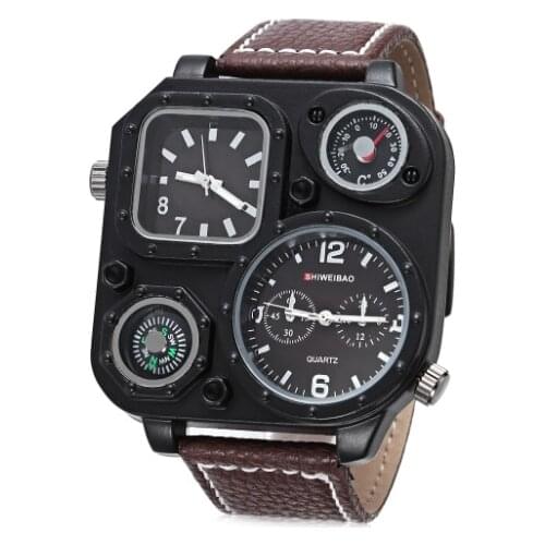 Dual Time Display Watches Men Large Dial Luxury Brand Quartz Sport Military Wrist Watch Male Gifts Dz Style Relogio Masculino