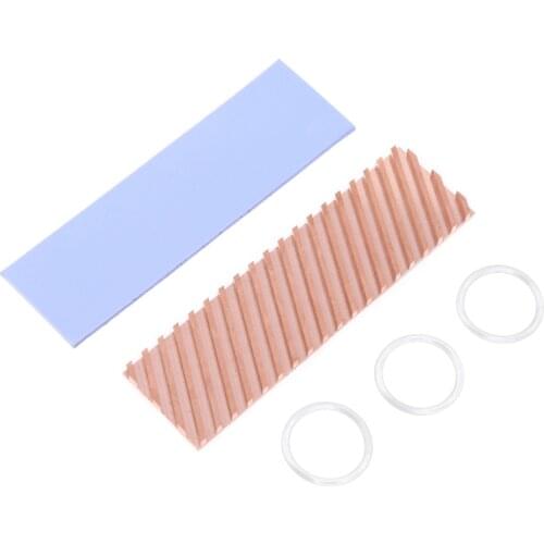 Pure Copper Heatsink Cooler Heat Sink SSD Thermal Pad for M.2 2280 PCI-E NVME Solid Hard Disk 1.5/2/3/4mm
