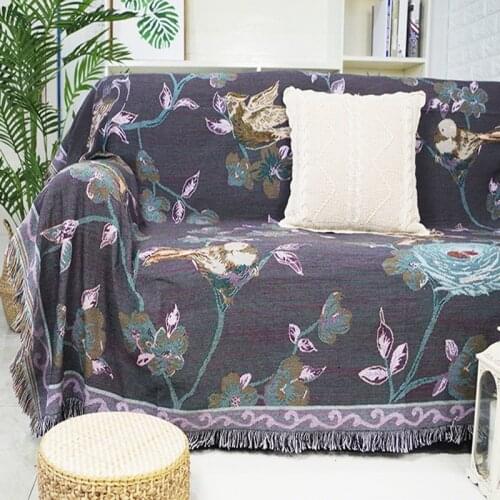 American All Match Throw Blanket Sofa Decorative Slipcover Flower Birds Cobertor on Beds Christmas Non-slip Stitching Blankets
