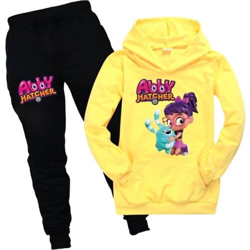 Kids Clothes for Girls Cartoon Abby Hatcher Hoodies Long Sleeve Sweatshirt Pants Cotton Autumn Clothes Tracksuit Children Outfit