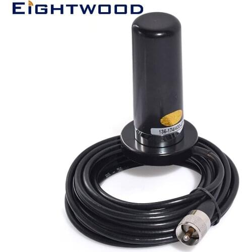 Dual Band VHF UHF Ham Mobile Radio Aerial PL259 with Magnetic Base 5M Cable for Ham Radio Amateur Radio Mobile Transceiver