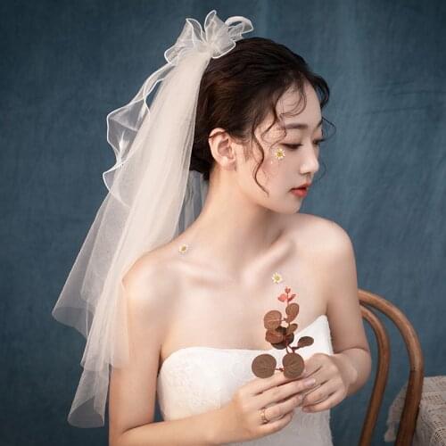 Velo De Novia Cut Edged Two Layers Welon Slubny Veil Wedding Veils With Comb Wedding Accessories Champagne White Bridal Veils