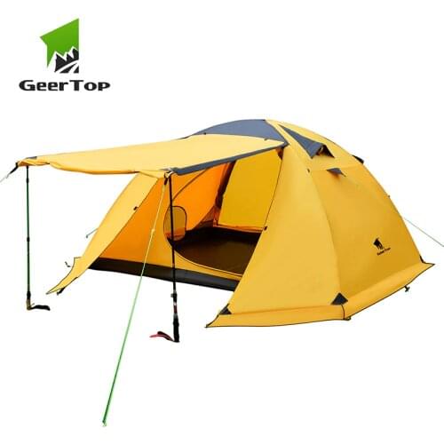 GeerTop Large Family Tent Four Season 4-6 Person Roof Top Winter Camping Tents Waterproof Durable Tent Outdoor Hiking Tourist