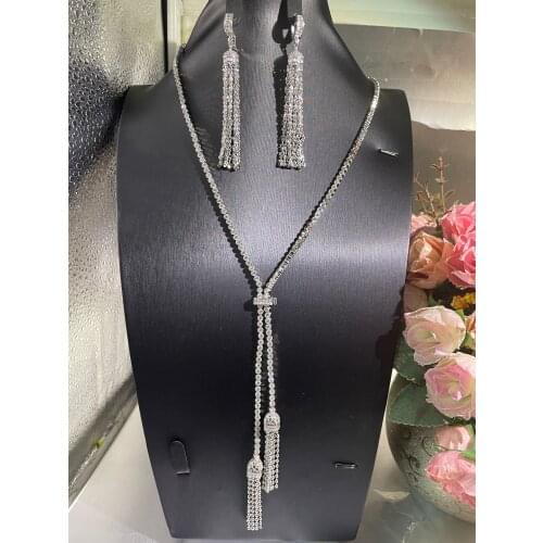 JaneKelly Luxury Big 2pcs Jewelry Set With Cubic Zirconia for Women Bridal Party Wedding Accessories Saudi Arabic Dubai