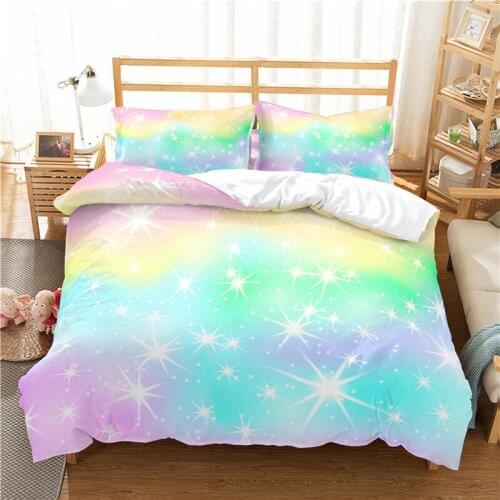 Luxury 3D Star Print Home Living Comfortable Duvet Cover Set Pillowcase Kids Bedding Set Queen and King EU/US/AU/UK Size