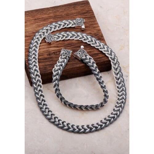 Midyat HasÄ ± r Handmade Wrapped Silver Set 2030Hand Made Silver Jewellery Set