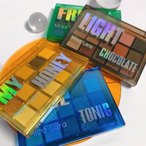 Miss Lara Sweet Party Eyeshadow Pallete Neon MakeupPalette 15 Shimmer Glitter Matte Shade Matellic Nude Blendable Pigment Powder