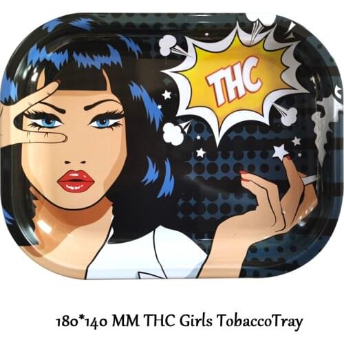 Cartoon Girls 180*140 MM Tobacco Tray Hippie Rolling Papers Trays Cigarette Tool Herb Grinder Small Tray Tobacco Storage Plates