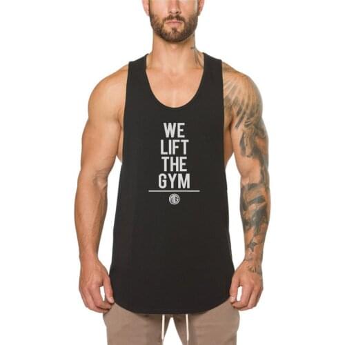 Muscleguys 2021 Bodybuilding Mens Tank Tops Letters Printed Vest Muscle Singlets slim fit Fitness Workout Sleeveless Tees Man