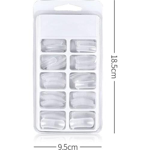 100 Pcs Gel False Nail Tips Clear Cover Acrylic Nail Mold Mixed Size False Nails with Scale Tool Crystal Extension Nails